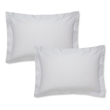 Set 2 fețe de pernă din bumbac satinat Bianca Oxford, 50 x 75 cm, gri