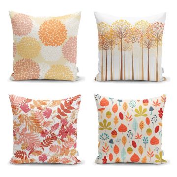 Set 4 fețe de pernă Minimalist Cushion Covers Autumn Design, 45 x 45 cm