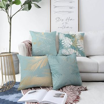 Set 4 fețe de pernă Minimalist Cushion Covers Lagoon, 55 x 55 cm