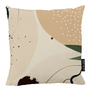 Pernă decorativă din bumbac Butter Kings Abstract Dark, 50 x 50 cm, bej