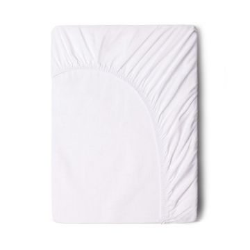 Cearșaf elastic din bumbac Good Morning, 180 x 200 cm, alb