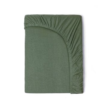 Cearșaf elastic din bumbac pentru copii Good Morning, 60 x 120 cm, verde