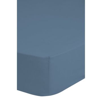 Cearșaf elastic din bumbac satinat HIP, 90 x 200 cm, albastru
