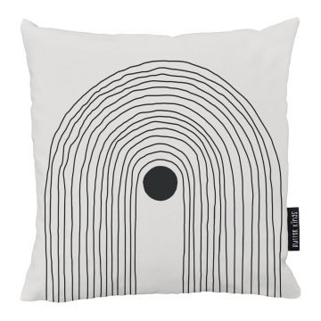 Pernă decorativă din bumbac Butter Kings Setting, 50 x 50 cm, bej - negru