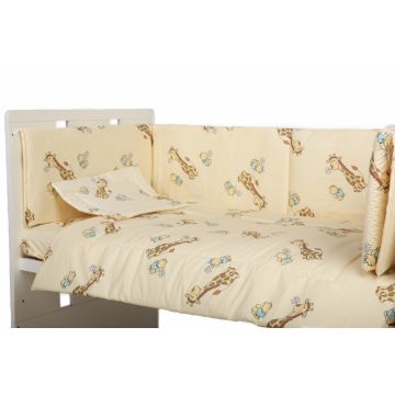Lenjerie patut cu 5 piese Giraffe