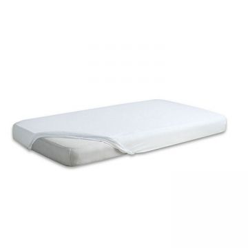 Cearceaf jerse din bumbac cu elastic 120x60 cm Alb 01