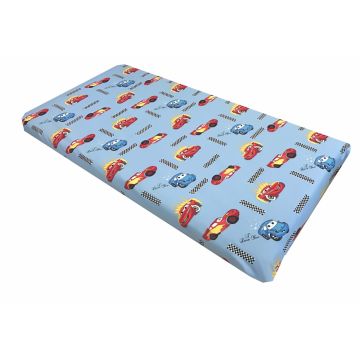 Cearsaf cu elastic pe colt 140x70 cm Cars