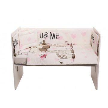 Set lenjerie patut cu 5 piese UMe Pink