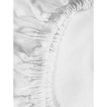 Cearceaf alb KidsDecor cu elastic din bumbac 60 x 107 cm