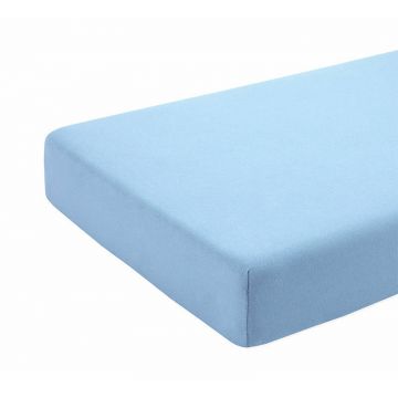 Cearceaf albastru KidsDecor cu elastic din bumbac 95 x 52 cm