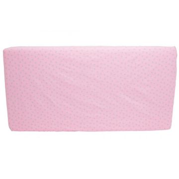 Cearceaf din bumbac cu elastic Grey Stars Pink 120x60 cm