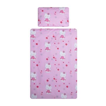 Lenjerie patut cu 4 piese 120x60 cm Hello Kitty