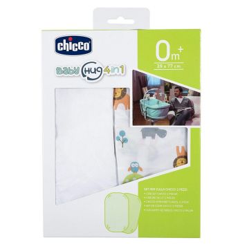 Set 2 buc cearsaf pentru Chicco Baby Hug Little Animals 0 luni+ Set 2 buc cearsaf pentru Chicco Baby Hug Little Animals 0 luni+