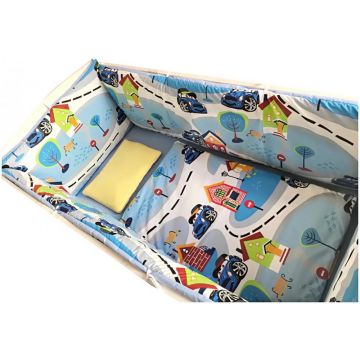 Set de aparatori pufoase h35 pat 140x70 cm DeLuxe Oraselul copiilor