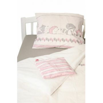 Lenjerie pat copii Odette Pink 100x13540x60 cm