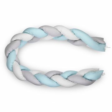 Protectie laterala bumper impletit BabyJem Blue