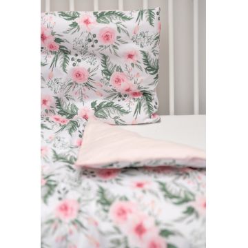 Set lenjerie de pat cu 2 piese Sensillo Trandafiri roz