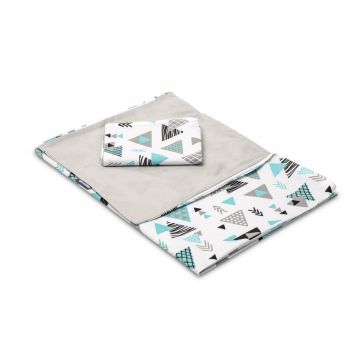 Set lenjerie de pat cu 2 piese Sensillo Triunghiuri albastre