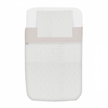 Set lenjerie patut Chicco Next2Me 4 piese light grey 0luni+