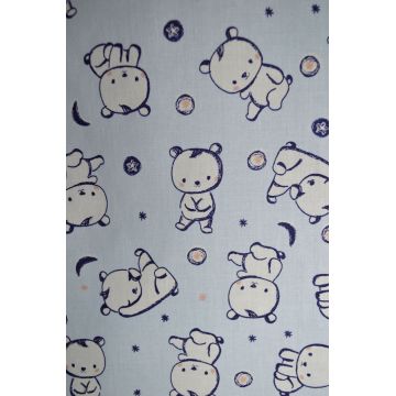 Set protectii patut din bumbac 60x120 cm Baby Bear albastru KidsDecor