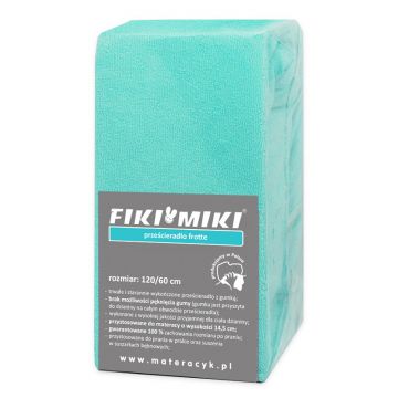 Cearsaf cu elastic din frotir menta 120x60 cm