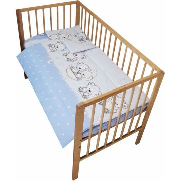 Lenjerie patut cu 3 piese Teddy on the Moon Blue