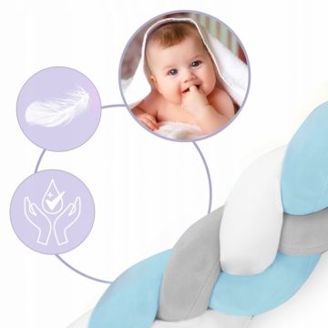 Protectie laterala pentru patut impletita 3 m ricokids 722101 albastru Protectie laterala pentru patut impletita 3 m ricokids 722101 albastru