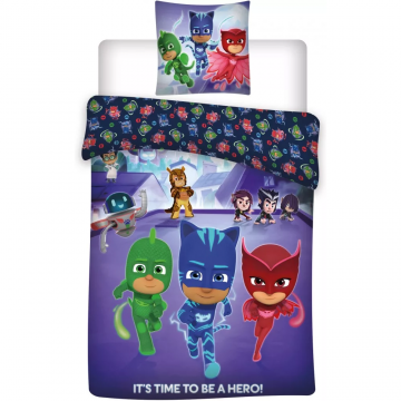 Set lenjerie pat copii Pj Masks Hero 100x135 + 40x60 SunCity BRM000186