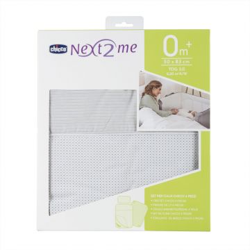 Set lenjerie patut Chicco Next2Me 4 piese neutral 0luni+
