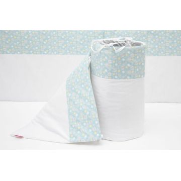 Set protectii patut Bubble Blue KidsDecor din bumbac 70 x 140 cm