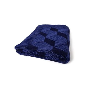 Pătură din bumbac albastru 130 x 170 cm, Clen - Homemania Decor
