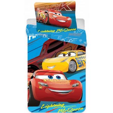 Set lenjerie pat copii Cars Lightning Mcqueen 90x140 + 40x55 SunCity