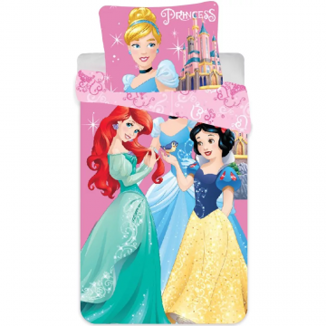 Set lenjerie pat copii Princess Ariel, Cinderella and Snow White 90x140 + 40x55 SunCity