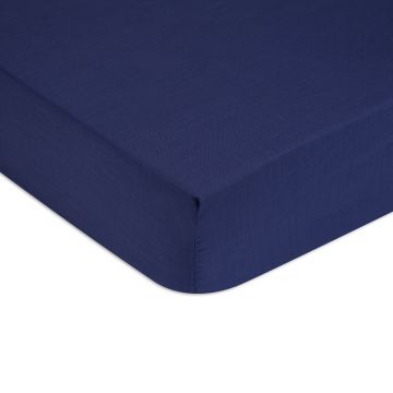 Cearceaf de pat cu elastic Tommy Hilfiger Unis Percale 140x200cm Albastru Navy