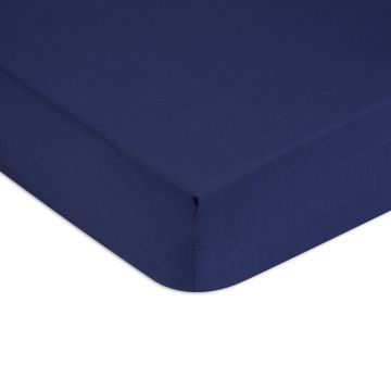 Cearceaf de pat cu elastic Tommy Hilfiger Unis Satin 160x200cm Albastru Navy