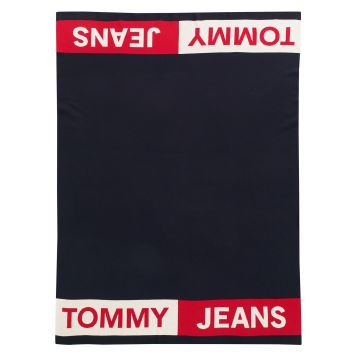 Pled Tommy Jeans TJ Band 130x170cm albastru navy