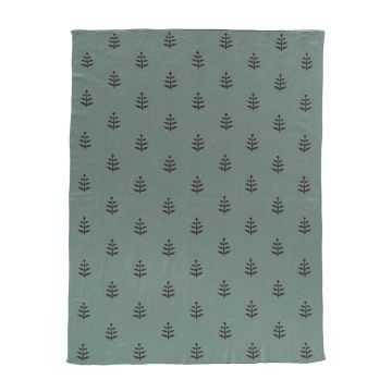 Patura Fine Knitted din bumbac organic Leaves