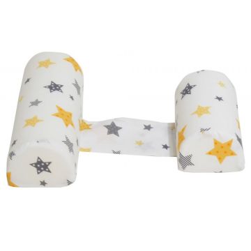 Perna anti-rasucire si pozitionare bebelusi Yellow and Grey Stars White