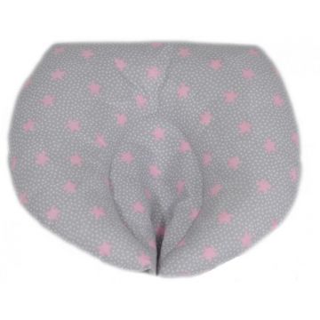 Perna pentru formarea capului bebelusului Nichiduta 20x20cm Pink Stars Grey