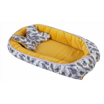 Saltea reductor cu doua fete Baby Nest Velvet Peacock 03