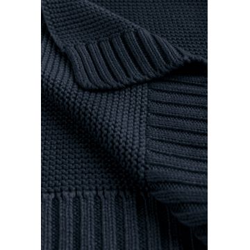 Paturica tricotata de bumbac si bambus Sensillo 100x80 cm granat