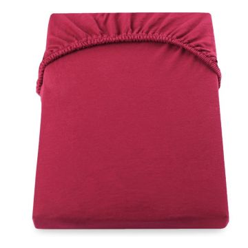 Cearșaf de pat elastic din jerseu DecoKing Amber Collection, 80-90 x 200 cm, roșu