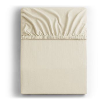 Cearceaf bej din jerseu cu elastic 220x200 cm Amber – Restilo