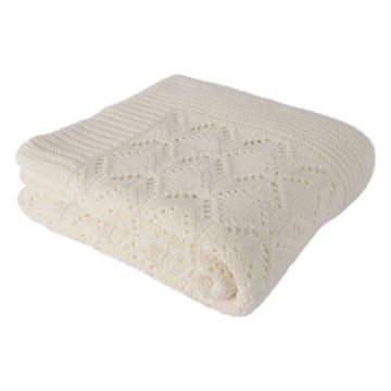 Cuvertură din bumbac Homemania Decor Jennifer, 130 x 170 cm, crem deschis
