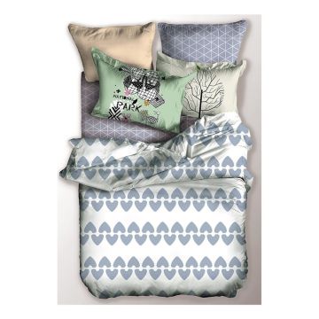 Lenjerie de pat albastră/crem din microfibră pentru pat dublu 200x220 cm Narnia – AmeliaHome