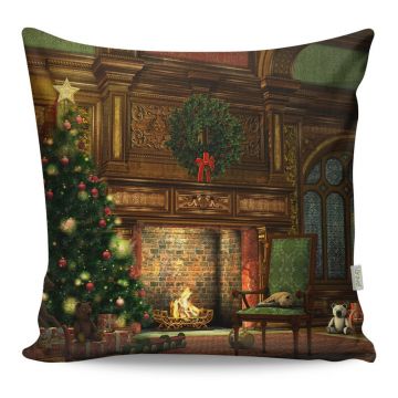 Pernă cu model de Crăciun Gravel Eve, 43 x 43 cm