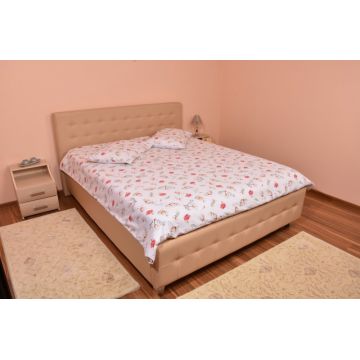 Lenjerie din bumbac pentru pat dublu model flori de bumbac