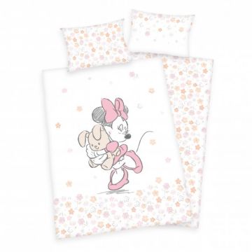 Lenjerie de pat Minnie Mouse pentru copii din bumbac reversibila Herding