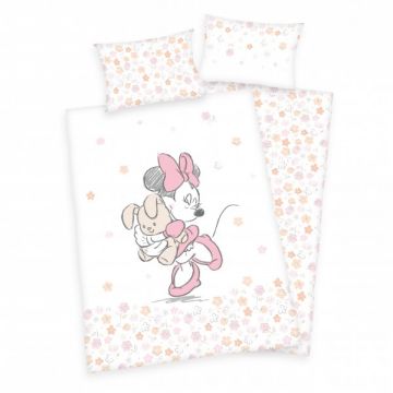 Lenjerie de pat Minnie Mouse pentru copii din bumbac reversibila Herding