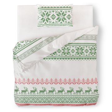 Lenjerie de pat single din flanelă AmeliaHome Snuggy Hollie, 155 x 220 cm